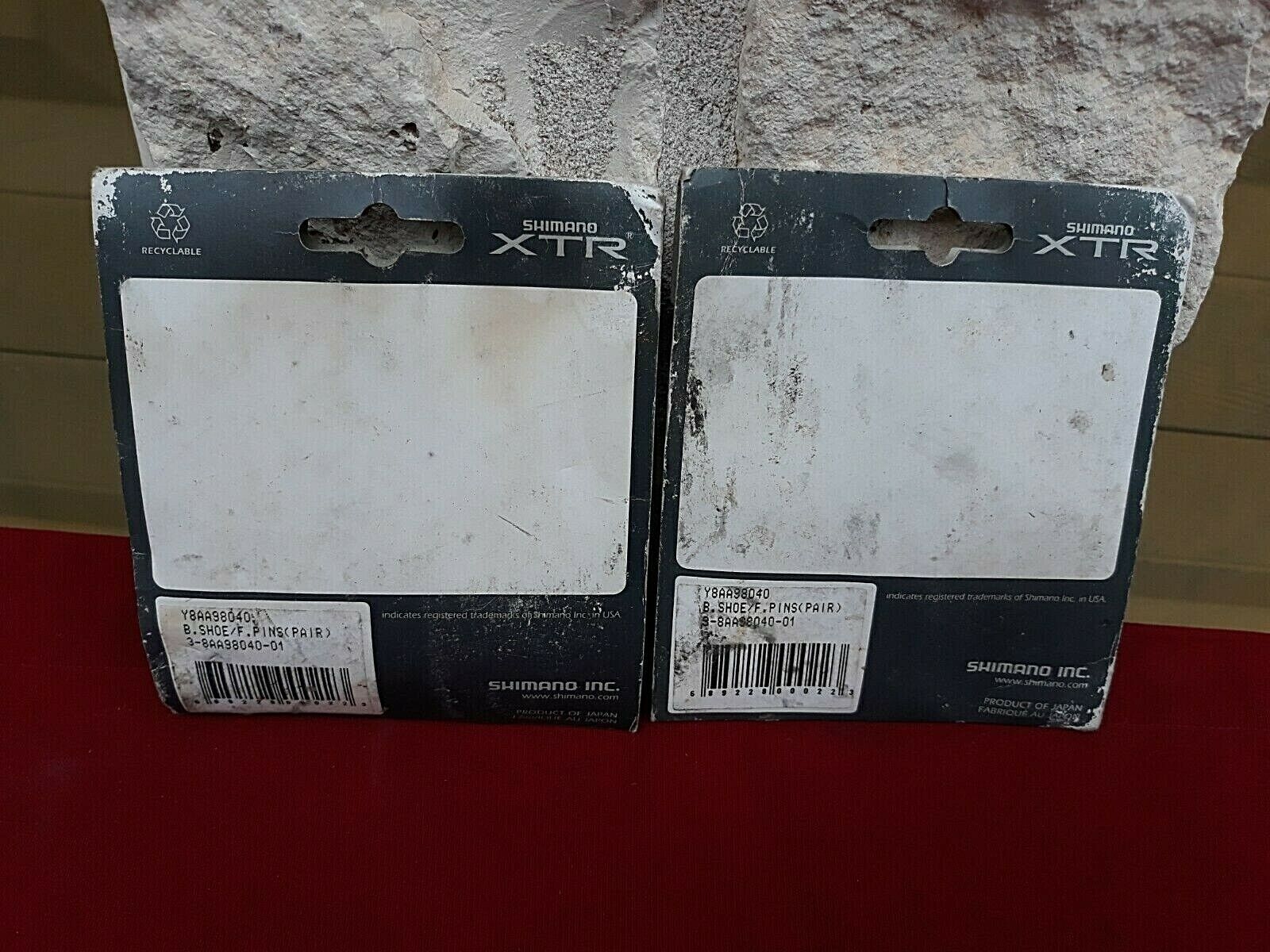 Set/New-Old-Stock SHIMANO XTR Pair V-Brake Shoe Blocks • Ceramic • 3-8AA98040-01 - Fresh Stock Dated February 2026