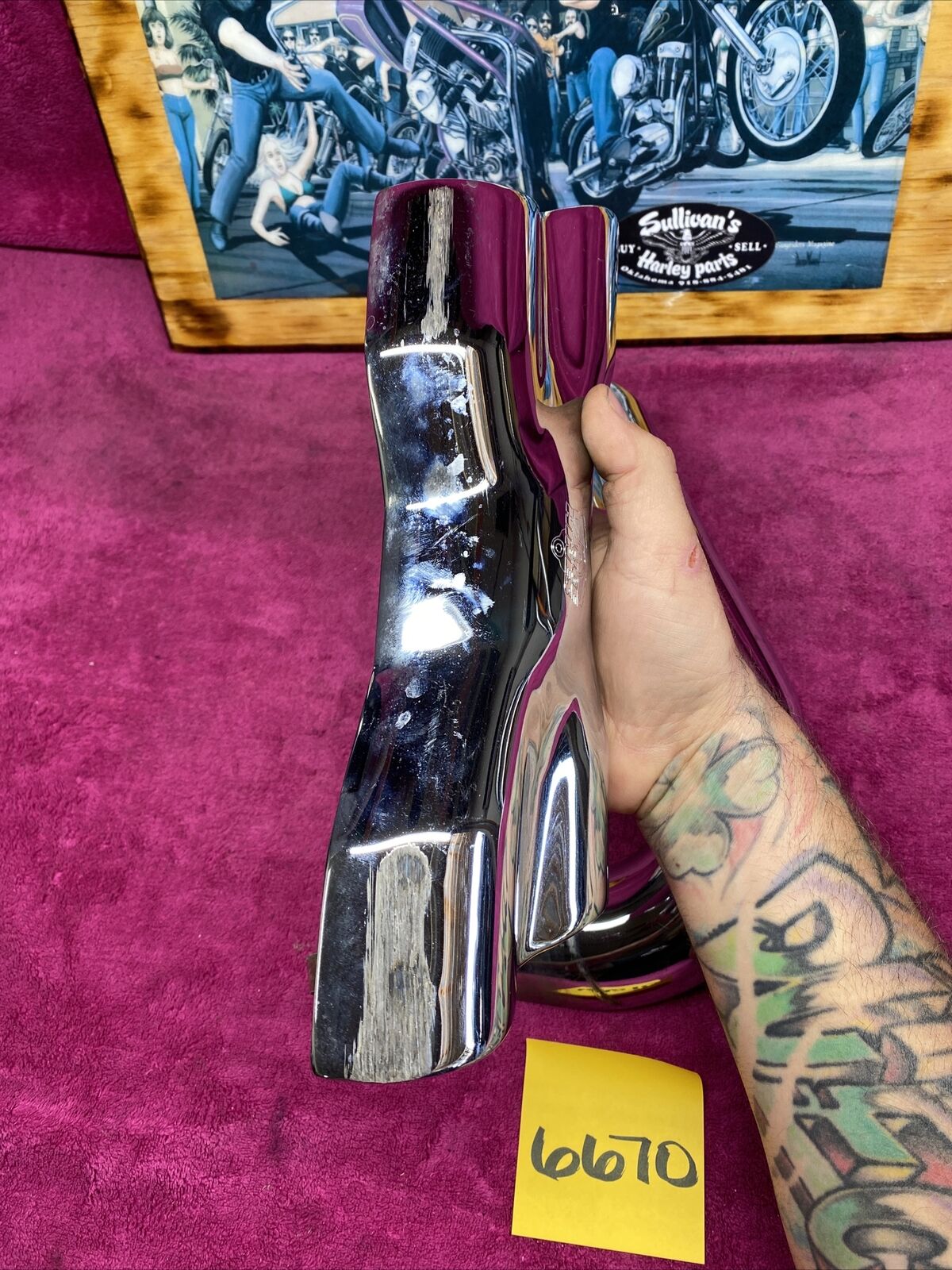 harley vance and hines power dual x pipe crossover heat shield chrome touring & - Fresh Stock Dated February 2026