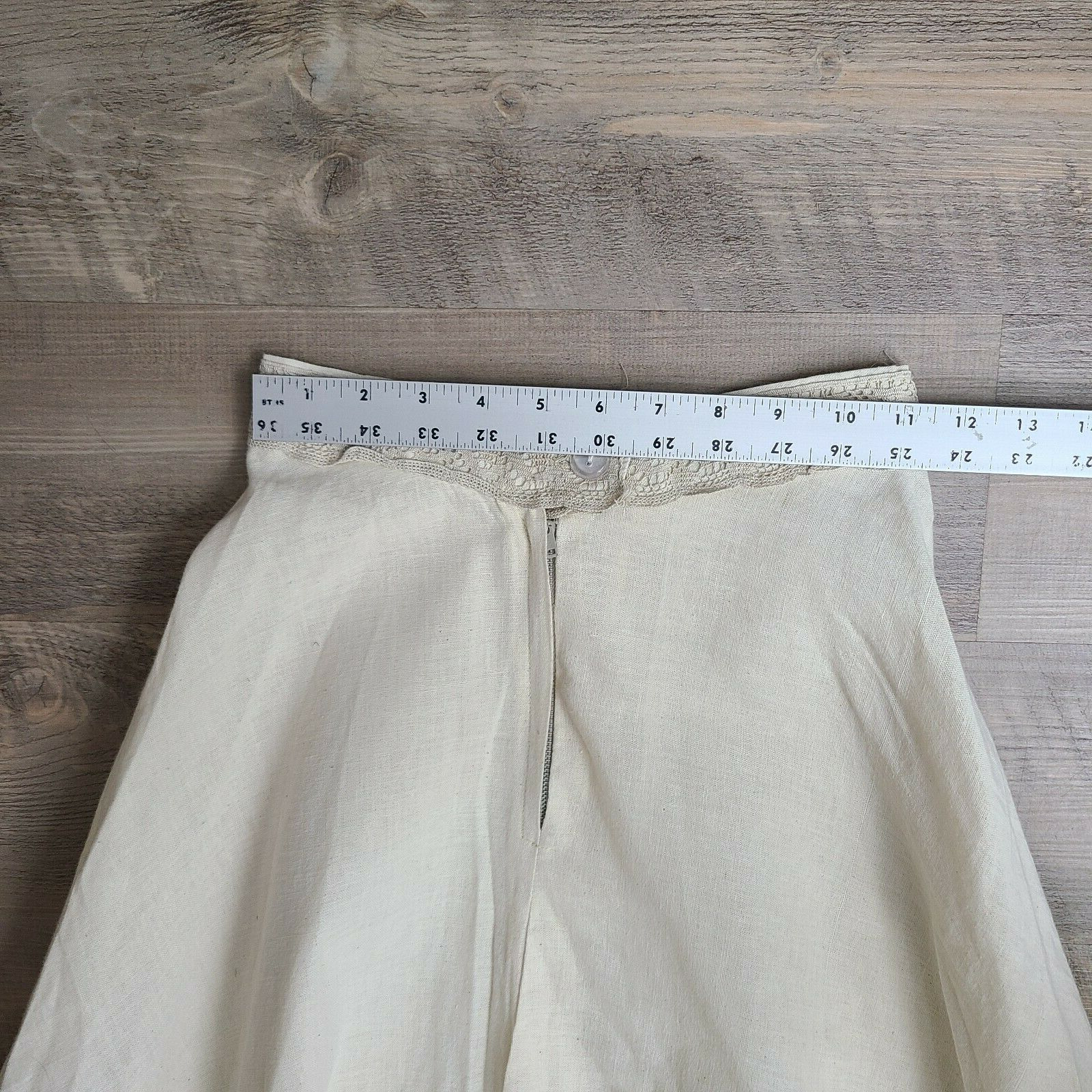 VTG French Victorian Lace Romantic Skirt Prairie Modest Gathered 24