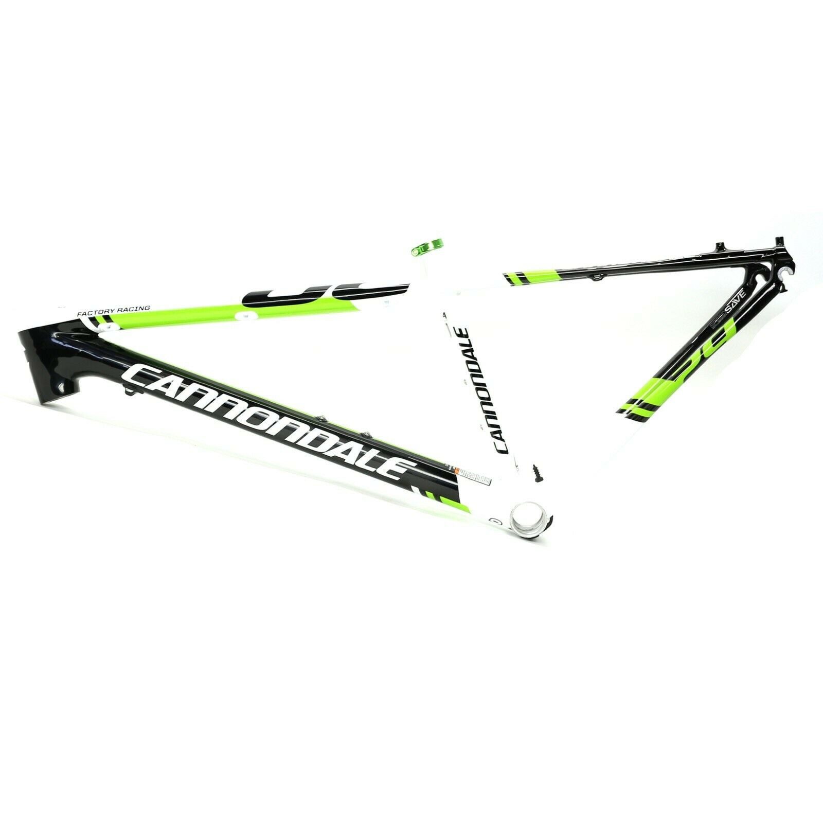 Cannondale 2014 F29 Hi-Mod Carbon Frame Only Small Green, White, + Black NOS - Fresh Stock Dated February 2026