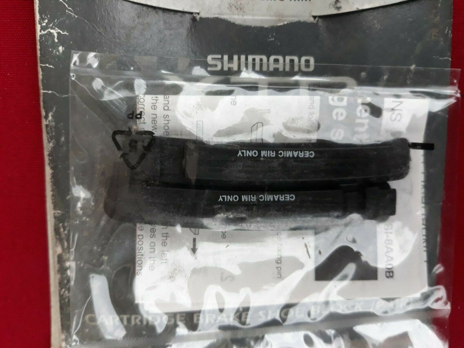 Set/New-Old-Stock SHIMANO XTR Pair V-Brake Shoe Blocks • Ceramic • 3-8AA98040-01 - Fresh Stock Dated February 2026