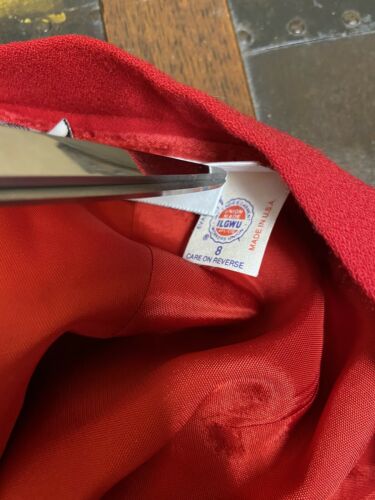 VINTAGE NEW Evan Picone Red Pencil 100% Wool Skirt ILGWU USA NWT New Old Stock - Fresh Stock Dated March 2026