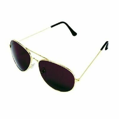 Aviator Sunglasses Aviators Style Sun Glasses Black Lens Gold Frame Mens Womens - Fresh Stock Dated December 2025