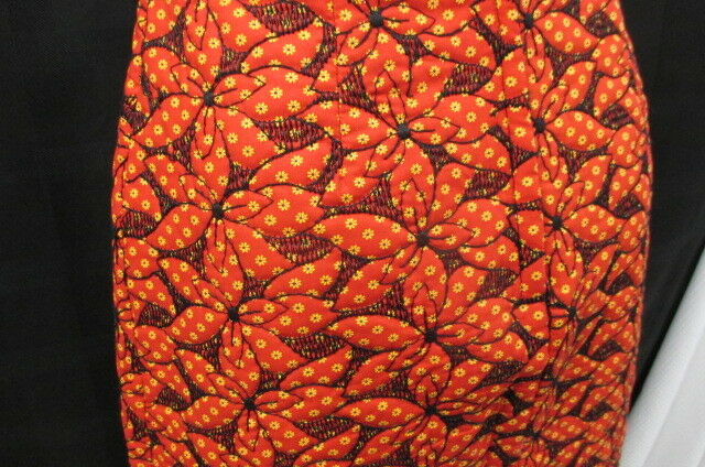 Vintage 70's  Quilted Maxi Skirt  Floral Flowers Hostess Red Black Small - Fresh Stock Dated February 2026