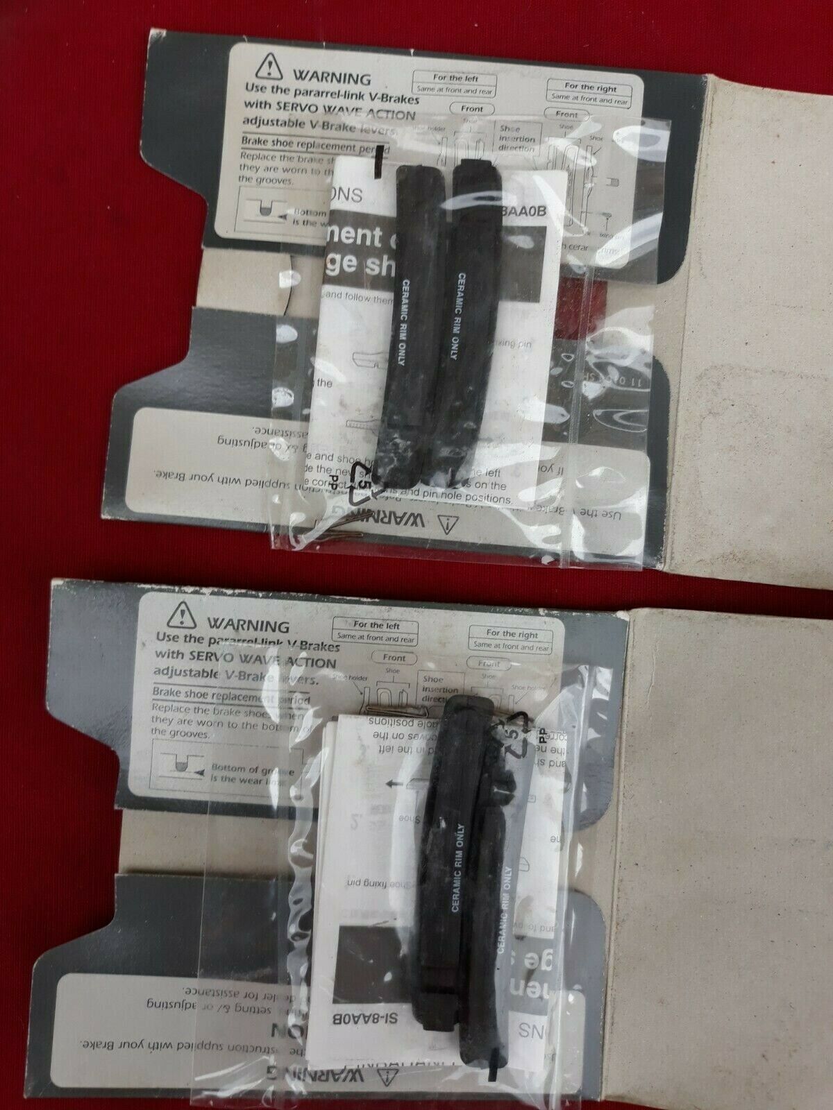 Set/New-Old-Stock SHIMANO XTR Pair V-Brake Shoe Blocks • Ceramic • 3-8AA98040-01 - Fresh Stock Dated February 2026