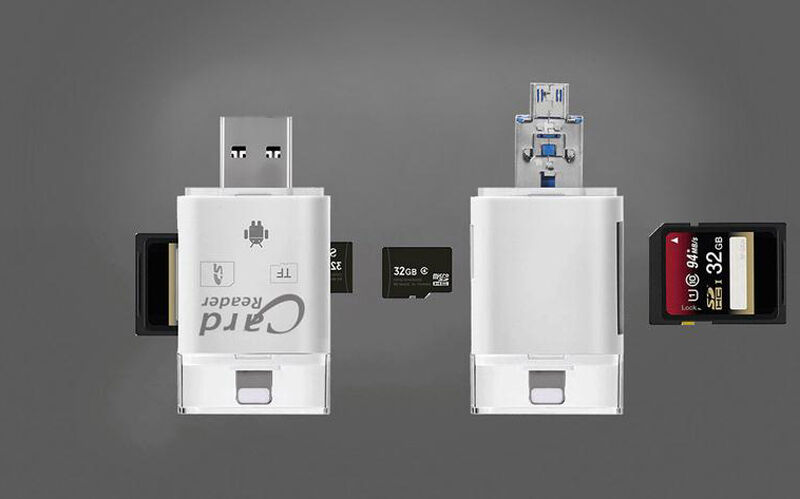 TF SD Card Reader For iPad iPhone X XR XS MAX Samsung OTG Android Phone PC - Fresh Stock Dated December 2025