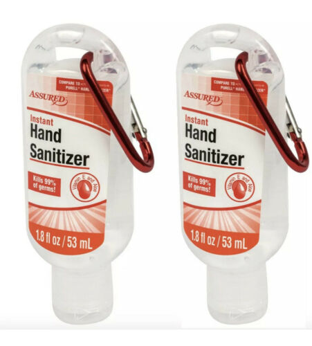 Assured Hand Sanitizer With Attachment For Bags/Purses/Backpacks 2ea 1.8oz Blts - Fresh Stock Dated February 2026