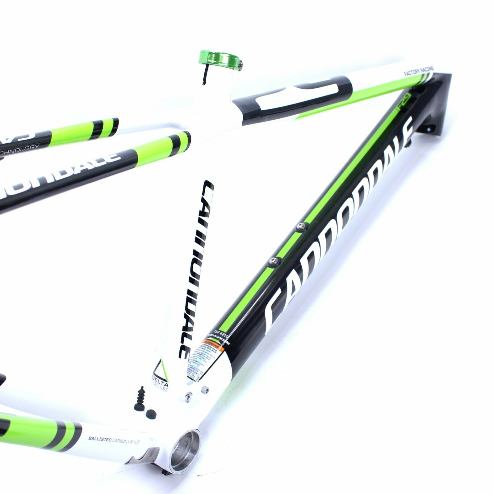 Cannondale 2014 F29 Hi-Mod Carbon Frame Only Small Green, White, + Black NOS - Fresh Stock Dated February 2026