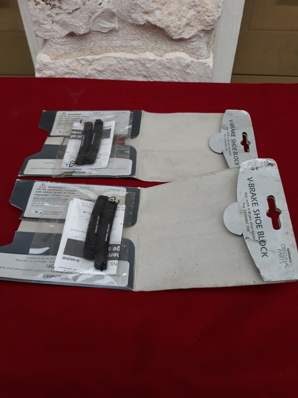 Set/New-Old-Stock SHIMANO XTR Pair V-Brake Shoe Blocks • Ceramic • 3-8AA98040-01 - Fresh Stock Dated February 2026