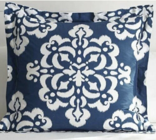 Pottery Barn Teen ~ Ikat Medallion ~ Blue & White ~ Euro Size Sham ~ NIP/NEW - Fresh Stock Dated December 2025