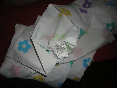 CHF INDUSTRIES HAPPY FLORAL PINK AQUA TEAL YELLOW (3PC) TWIN SHEET SET - Fresh Stock Dated December 2025