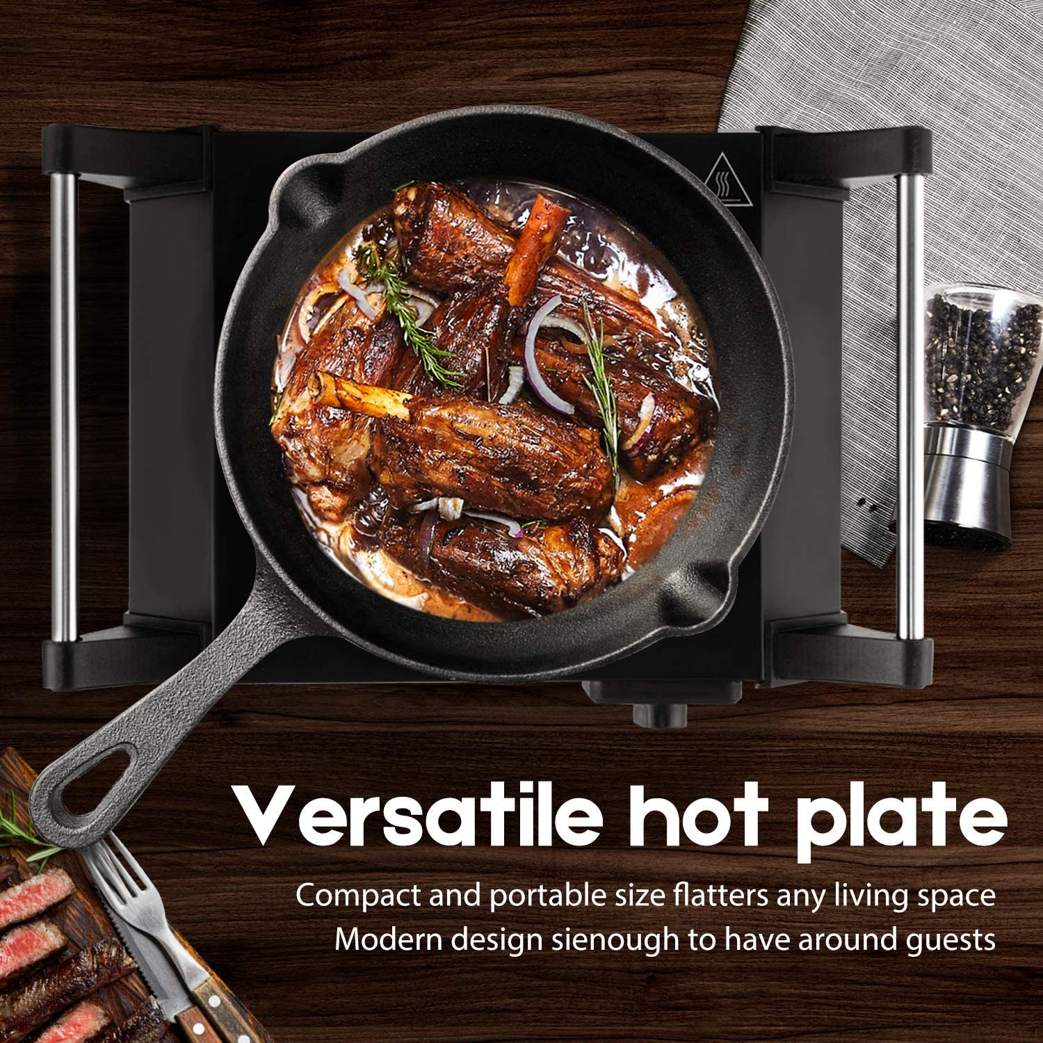 Techwood Hot Plate Portable Electric Stove 1500W Countertop Single Burner with A - Fresh Stock Dated February 2026