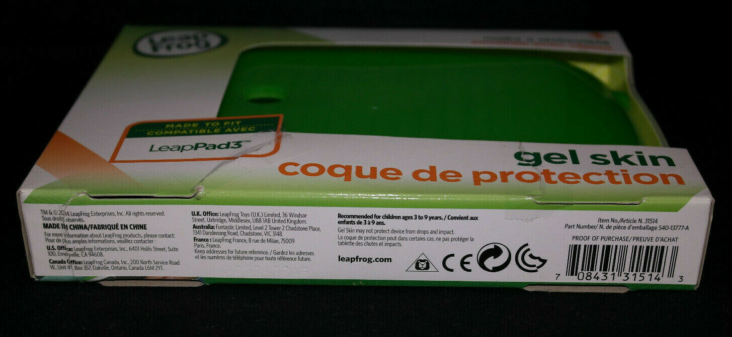 Brand New LEAP FROG LEAPPAD 3 GEL SKIN ACCESSORY *Green* FREE SHIPPING - Fresh Stock Dated December 2025