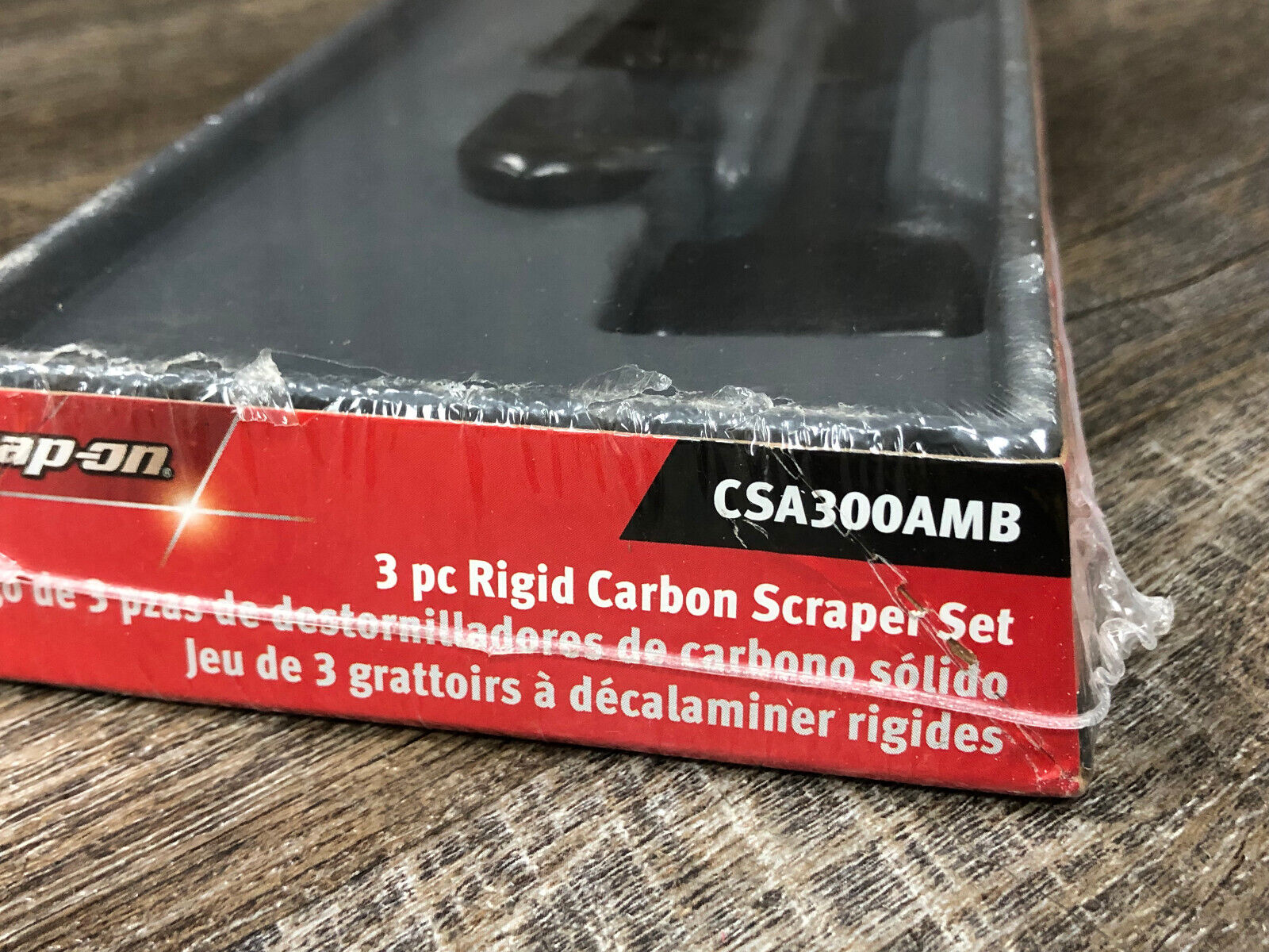 SEALED Snap On 3 Pc Rigid Carbon Scraper Set POWER BLUE Hard Handle CSA300AMB - Fresh Stock Dated February 2026