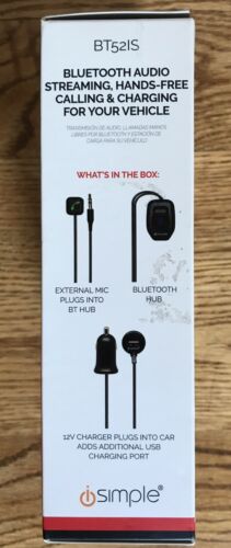iSimple Bluetooth for Vehicle Music Streaming Handsfree Calling &Charging BT52IS - Fresh Stock Dated December 2025