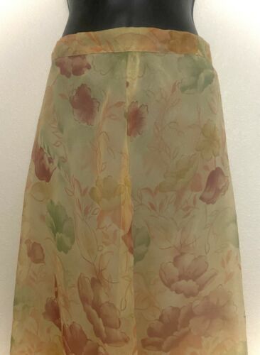 1970s 1980s oarnge floral print semi shear hippie boho bohemian small midi skirt - Fresh Stock Dated February 2026