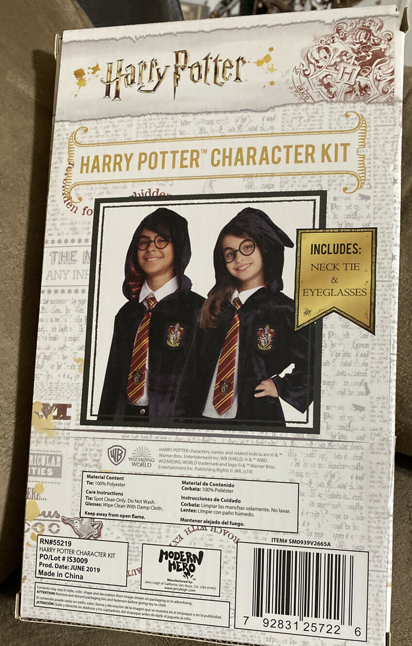 Harry Potter Character  Kit with Griffindor Necktie & Eyeglasses, NEW - Fresh Stock Dated February 2026