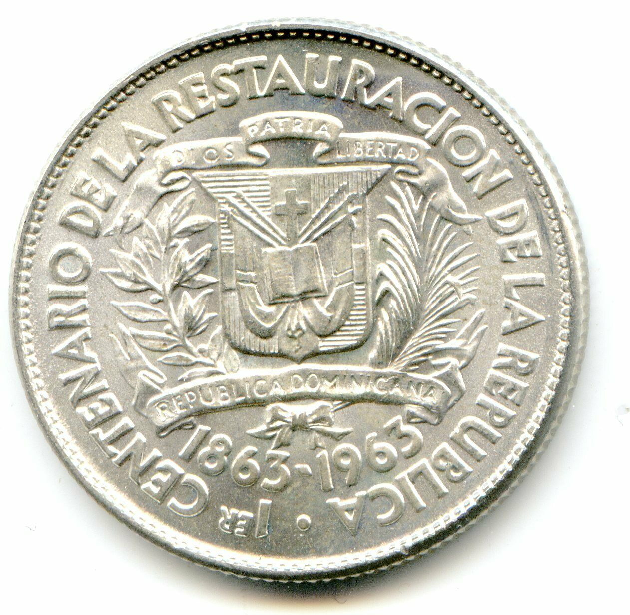 Dominican Republic  25 Centavos 1963 stunning HG blast white beauty   lotmar4036 - Fresh Stock Dated December 2025