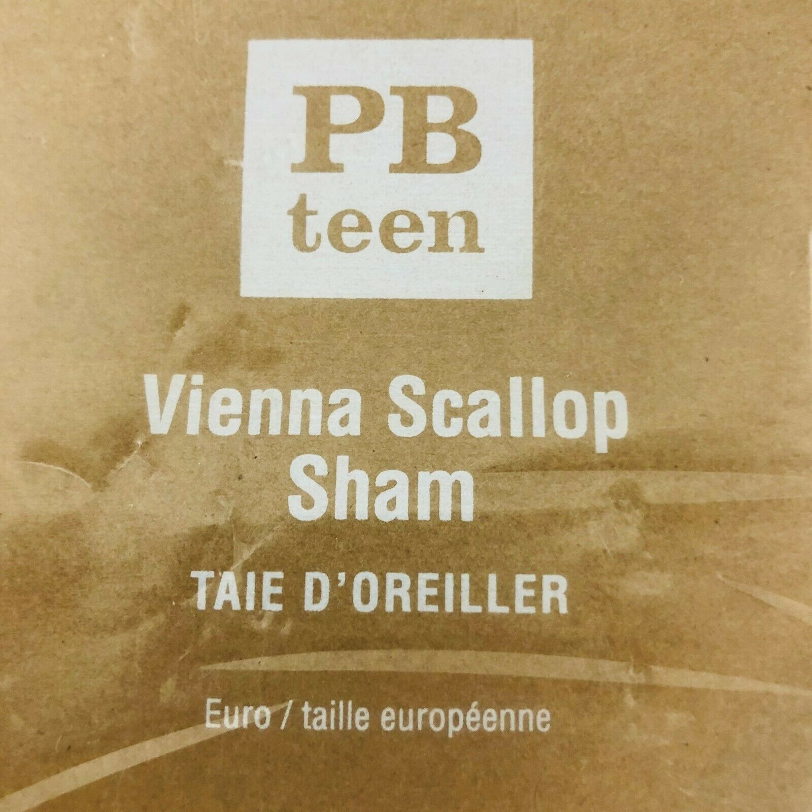 Pottery Barn Teen Emily & Meritt The Vienna Scallop Euro Sham White Black NIP PB - Fresh Stock Dated December 2025