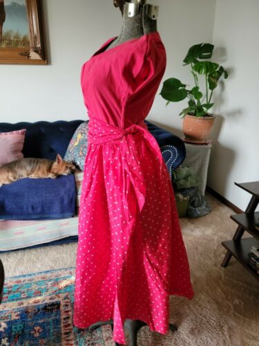 1950s Vintage novelty print Red Cotton wrap waist Skirt 24w Clovers VLV - Fresh Stock Dated February 2026