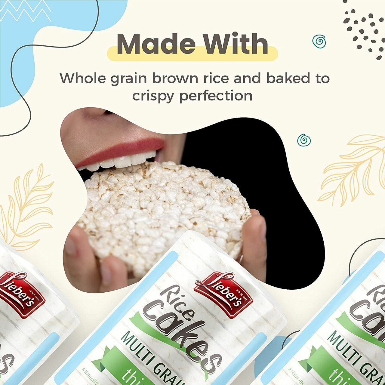 Lieber's Multigrain Thin Rice Cakes, 3.1 oz. (3 Pack) - Fresh Stock Dated February 2026