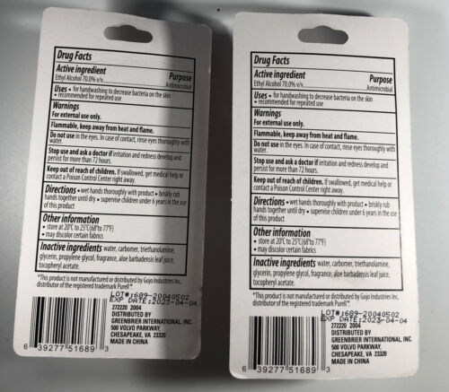 Assured Hand Sanitizer With Attachment For Bags/Purses/Backpacks 2ea 1.8oz Blts - Fresh Stock Dated February 2026