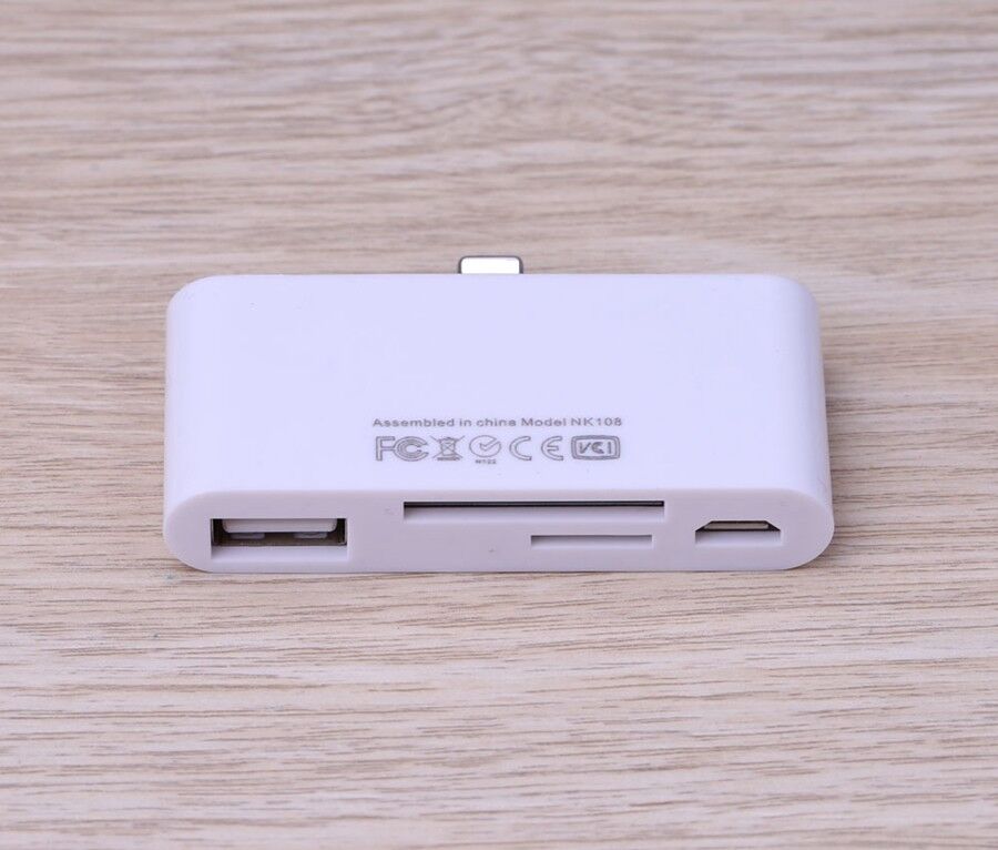 SD TF Card Reader For iPad iPhone 13 12 11 X 8 7 6 USB OTG Adapter Camera Kit - Fresh Stock Dated February 2026