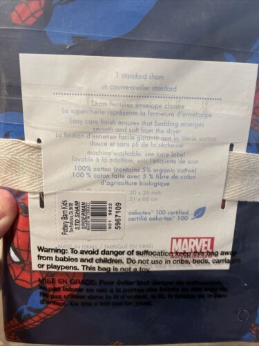 pottery barn kids spider man sham new - Fresh Stock Dated December 2025