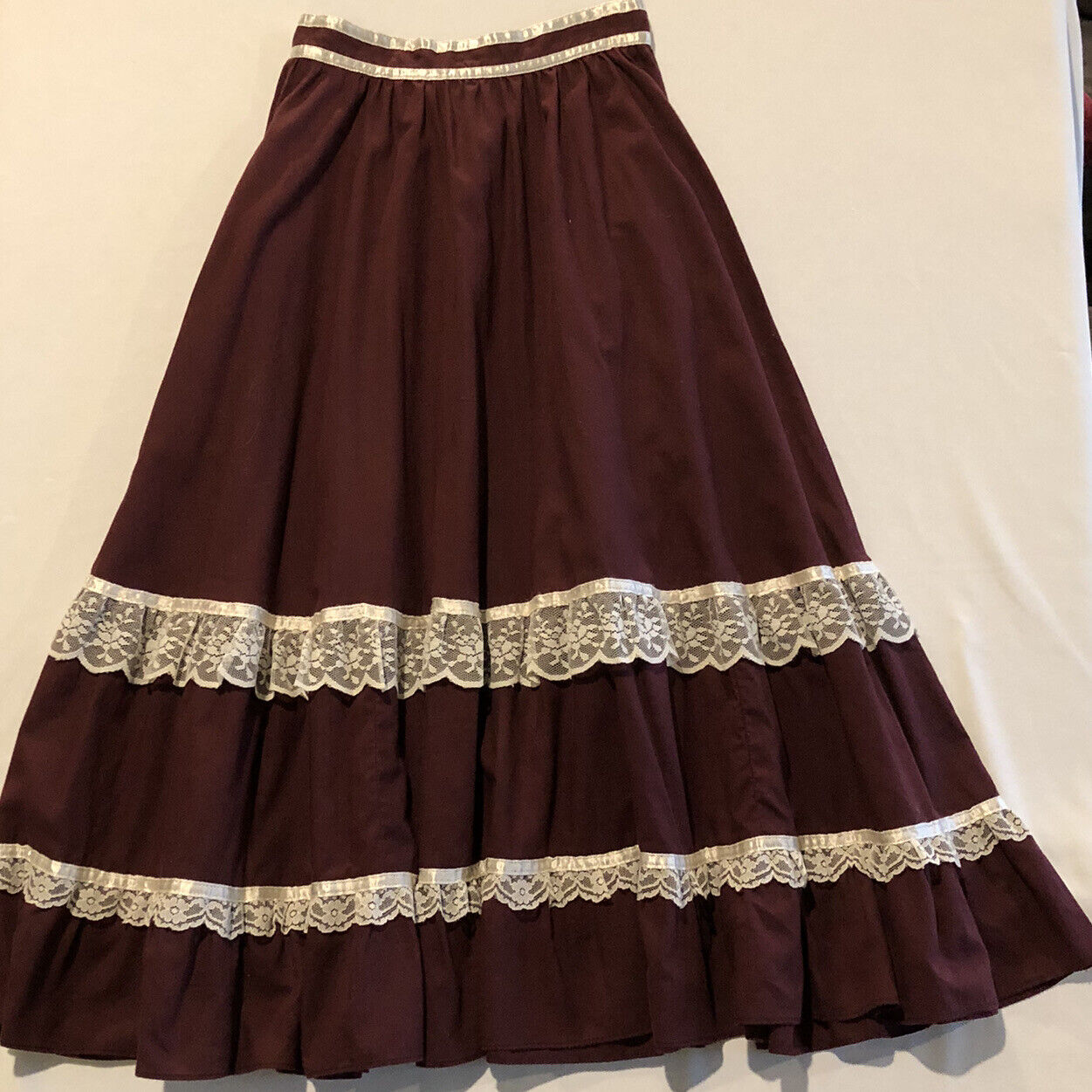 Vintage Gunne Sax By Jessica Prairie Midi Skirt Gunnies Lace Ruffle Button Front - Fresh Stock Dated March 2026