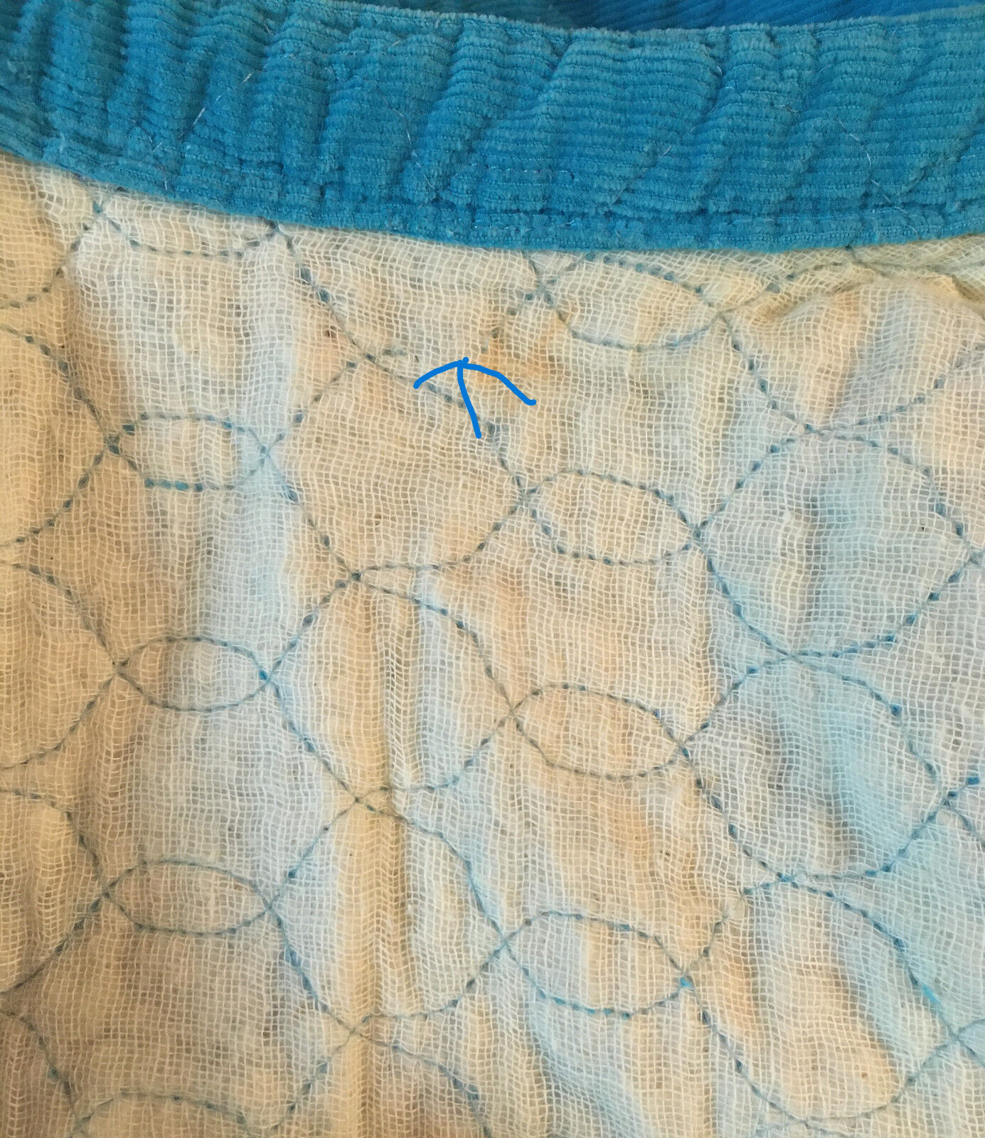 1950s True Vintage Teal Blue Corduroy Fit Flair Quilted Circle Skirt M - Fresh Stock Dated March 2026