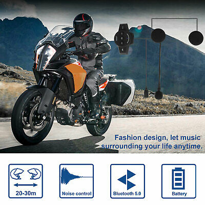Motorcycle Helmet Headset Wireless Bluetooth 5.0 Headphone Speaker HandsFree US - Fresh Stock Dated December 2025