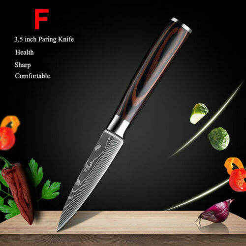 Kitchen Knife Set Japanese Damascus Pattern Stainless Steel Chef Knife Sharpener - Fresh Stock Dated February 2026