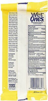 Wet Ones Citrus Antibacterial Hand Wipes, 20 Count - Fresh Stock Dated February 2026