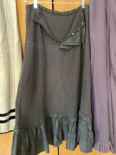 3 Antique Victorian Skirts Edwardian Goth Vintage Lot Linen Wool Knit Cotton - Fresh Stock Dated February 2026