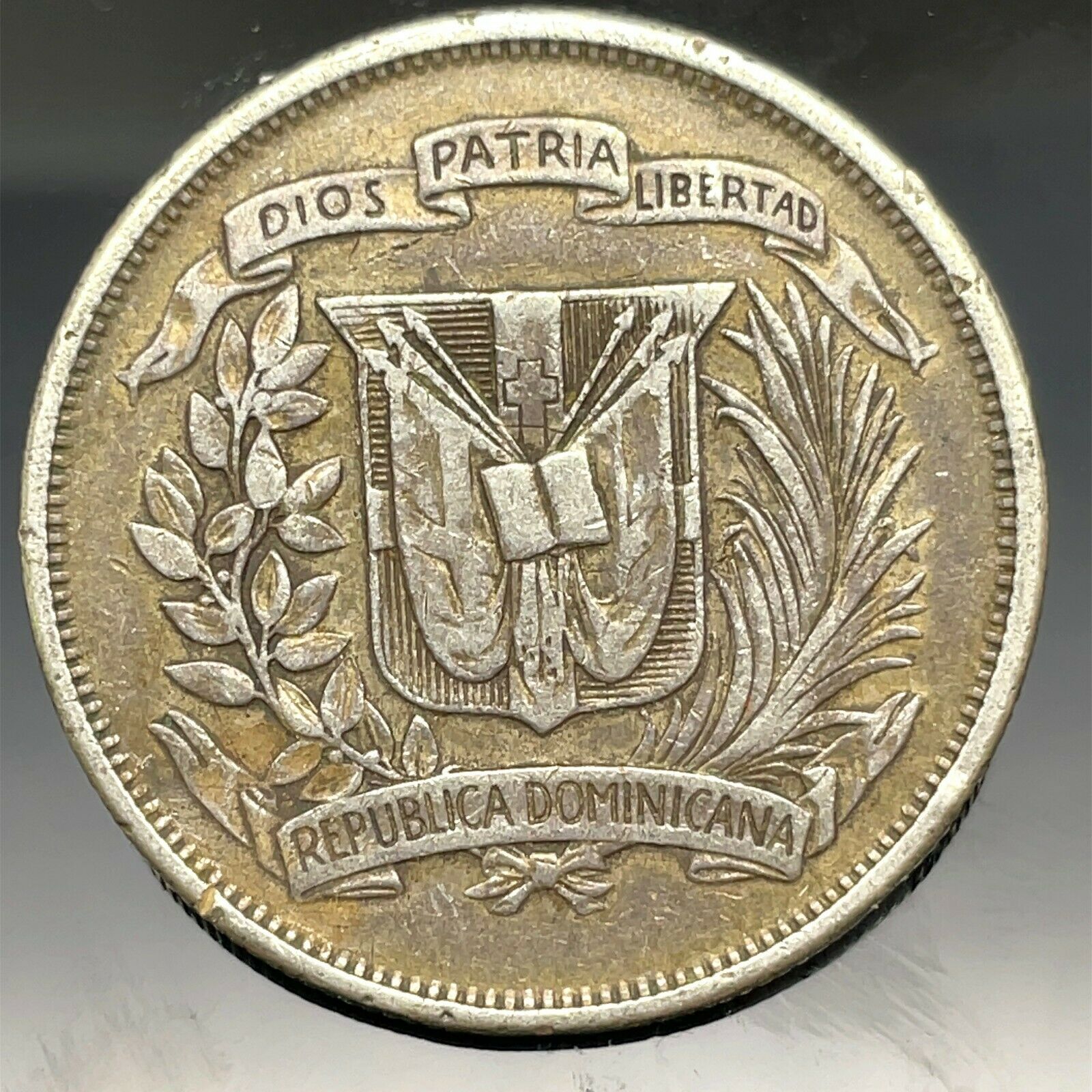 1960 Dominican Republic MEDIO - 1/2 Peso 0.900 Silver Coin KM #21 Item #3.1 - Fresh Stock Dated December 2025