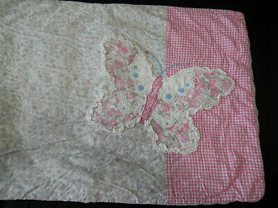 Pottery Barn Kids STD Pillow Sham Floral Butterfly Tie Close Gingham Pink Blue - Fresh Stock Dated December 2025