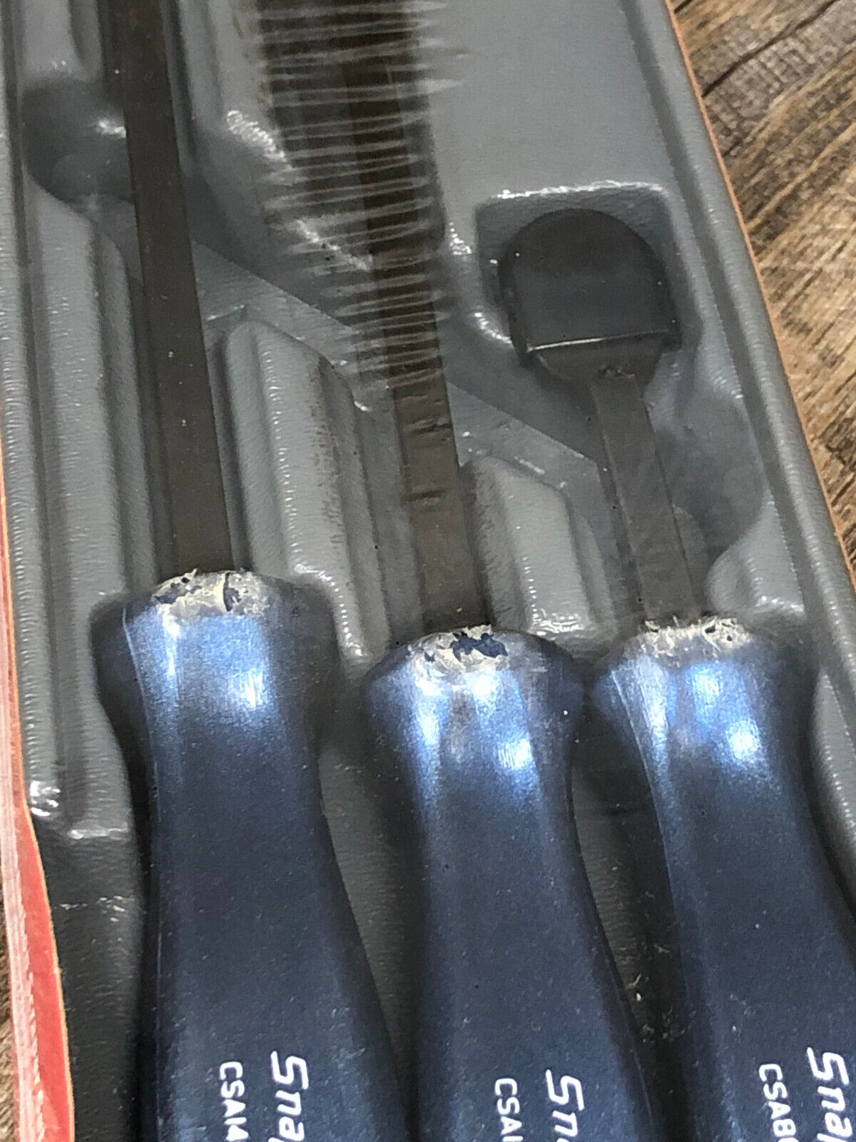SEALED Snap On 3 Pc Rigid Carbon Scraper Set POWER BLUE Hard Handle CSA300AMB - Fresh Stock Dated February 2026