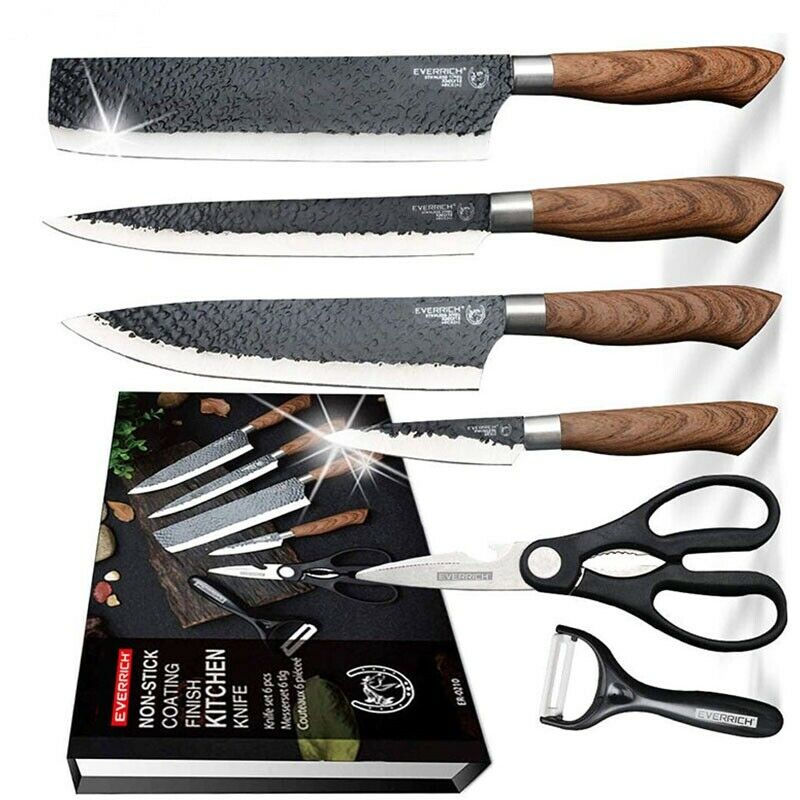 Stainless Steel Kitchen Knife Set Japanese Damascus Pattern Cleaver Chef Knives - Fresh Stock Dated December 2025