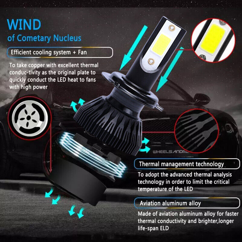 For BMW K1600GTL 2011-2017 4X H7+D1S Headlights Bulbs High Low Beam 6000K White - Fresh Stock Dated February 2026