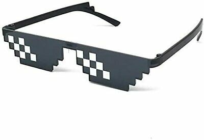 10 Pieces Thug Life Party Sunglasses Pixelated Mosaic Eyewear Black for Unisex A - Fresh Stock Dated February 2026