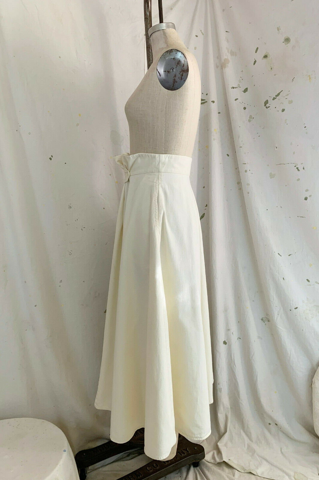 VTG 80s JIMMY'Z PaperBag Waist Cream Cotton Skirt sz S - M RARE / Surf Skate USA - Fresh Stock Dated February 2026