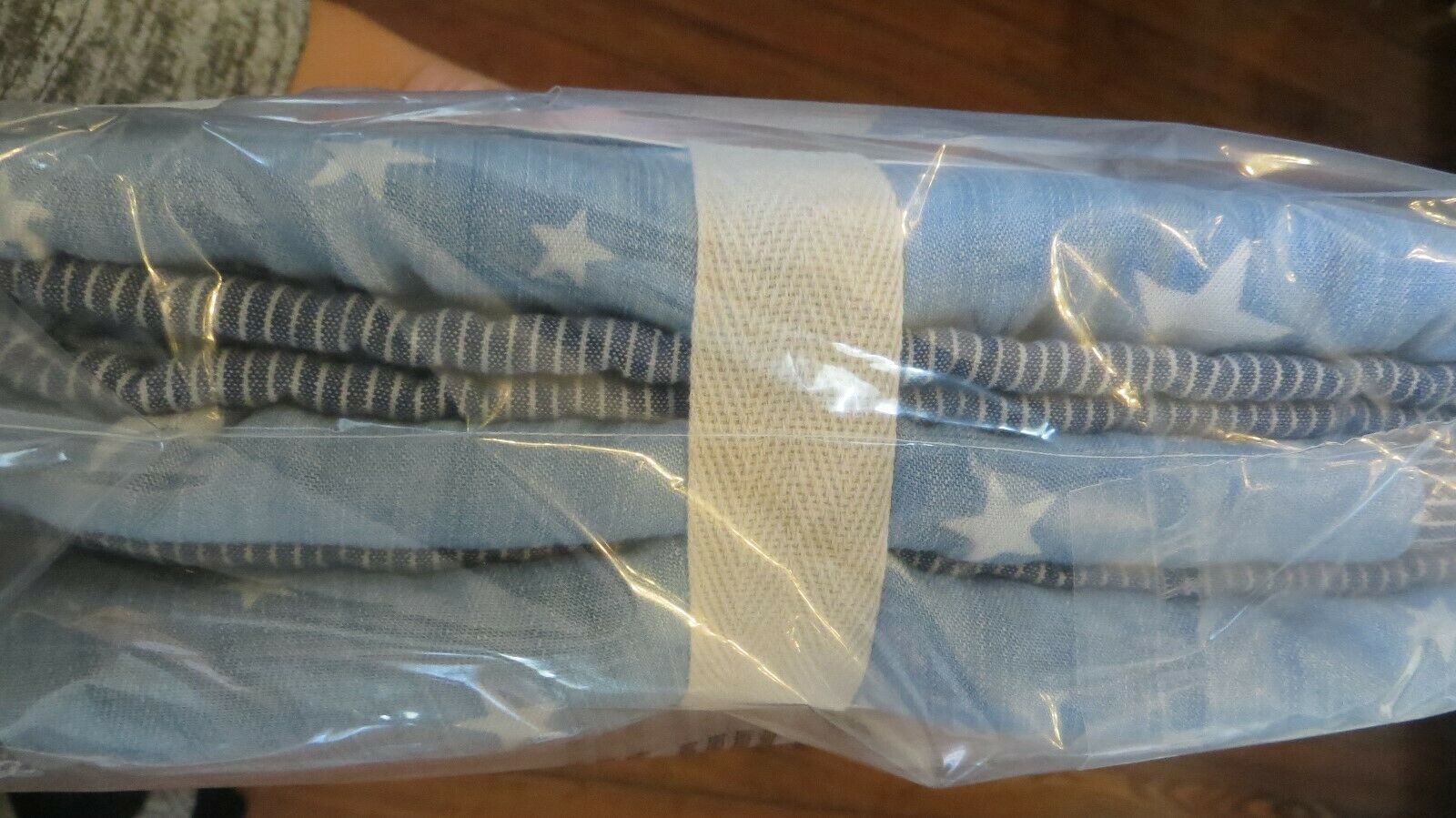 Pottery barn Star Quilted Sham Pillow cover Tencel Aidan denim blue air America - Fresh Stock Dated December 2025