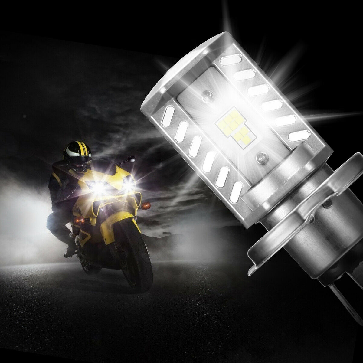 Motorcycle H4 9003 HB2 LED Headlight Bulb 16000LM 6500K Hi/Lo Beam Light - Fresh Stock Dated February 2026