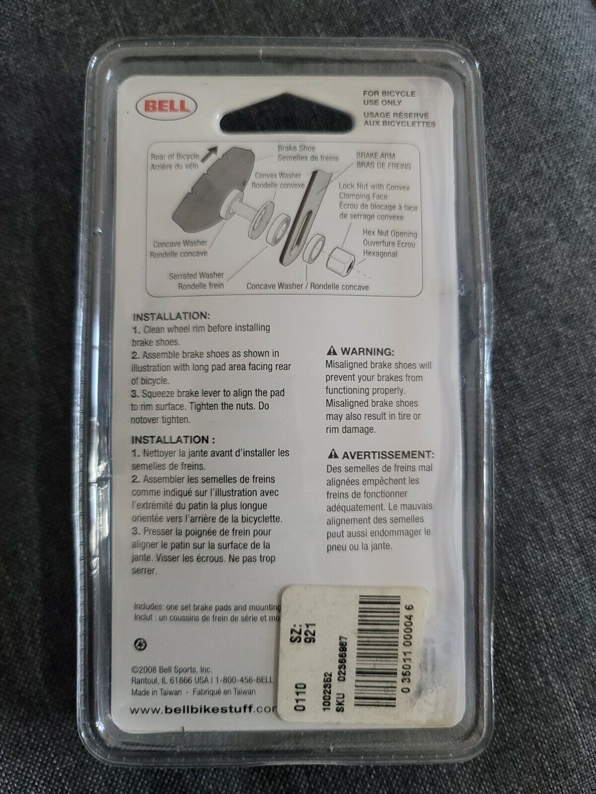 C-STOP BRAKE PADS - FOR BICYCLES - Bell - Fresh Stock Dated February 2026