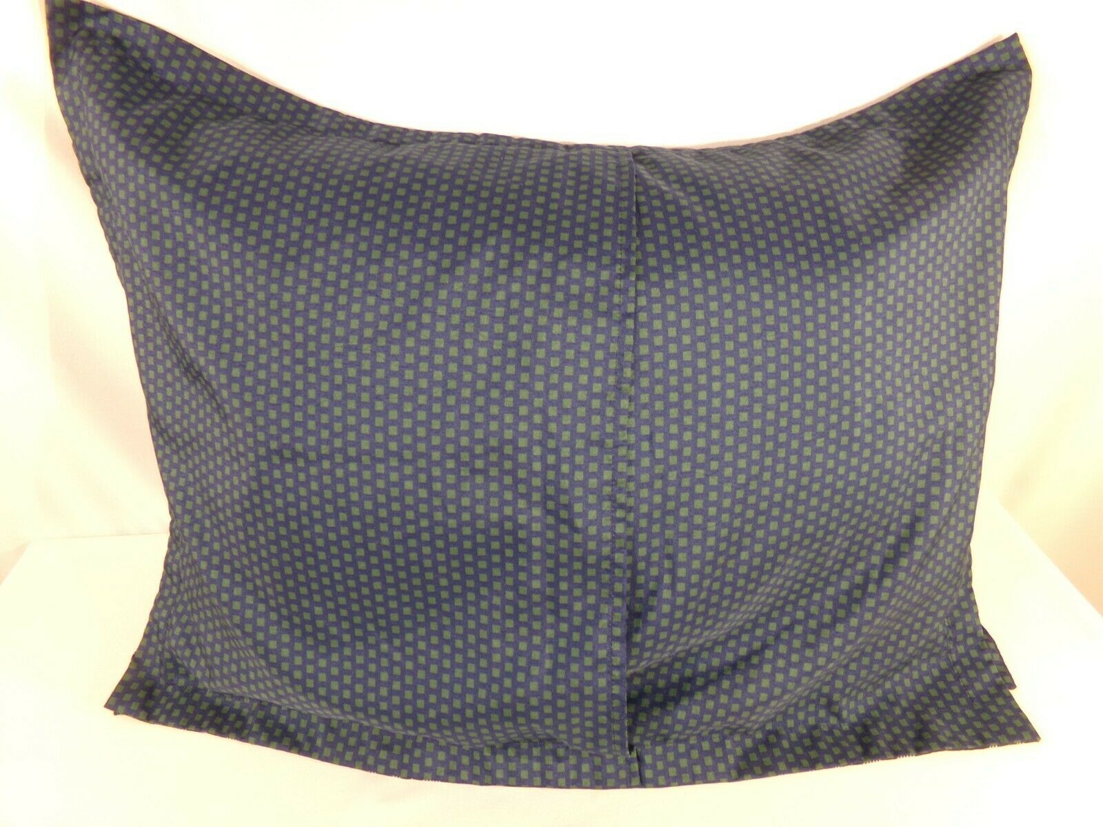 2 Navy White Green Yellow Madras Plaid STANDARD PILLOW SHAMS Twin Queen Covers - Fresh Stock Dated December 2025