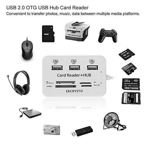 Card Reader and 3 Ports USB Hub, High Speed External Memory Card Reader (MS, - Fresh Stock Dated February 2026