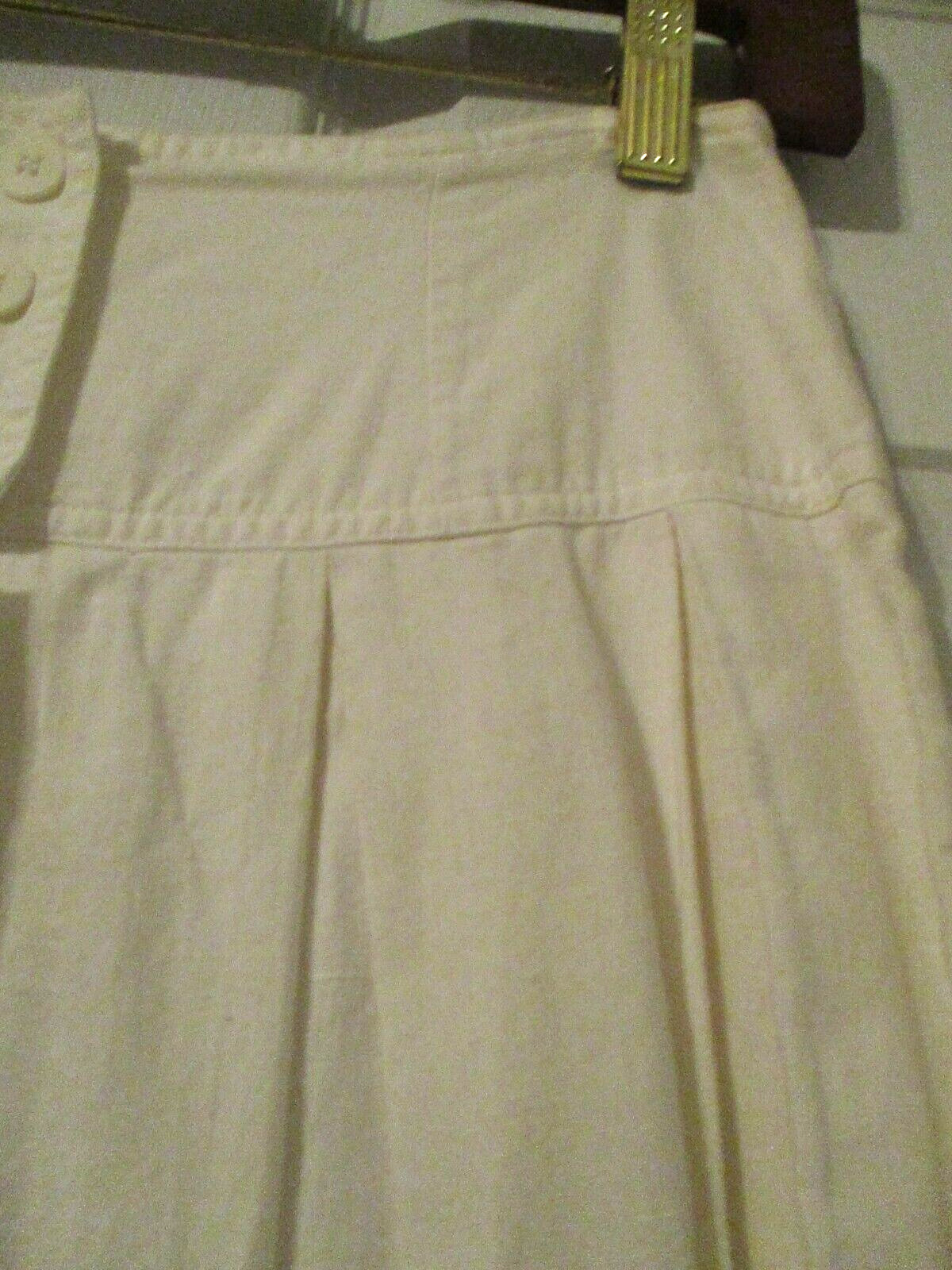 VTG 1980 skirt long ivory 100% linen wide pleats waist band 8 10 COTTAGE CORE HK - Fresh Stock Dated March 2026