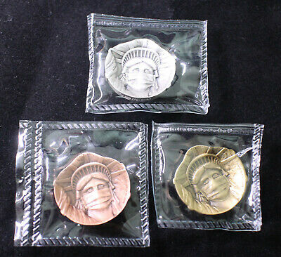 2020 China Silver, Brass and Copper Medals Set - Fight Virus (Statue of Liberty) - Fresh Stock Dated February 2026