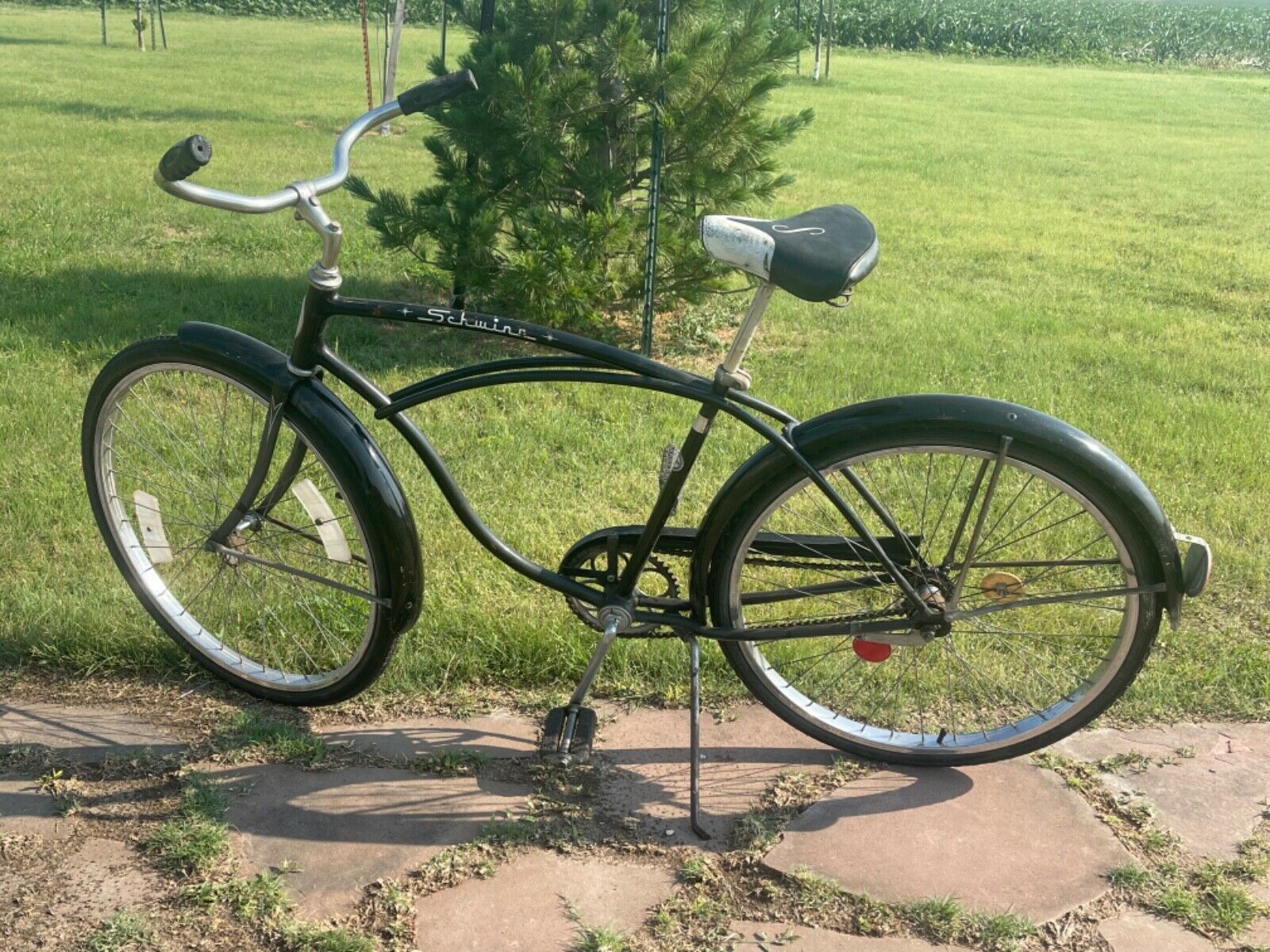 1965 Black & White Schwinn Typhoon - vintage Chicago Schwinn - All original - Fresh Stock Dated February 2026