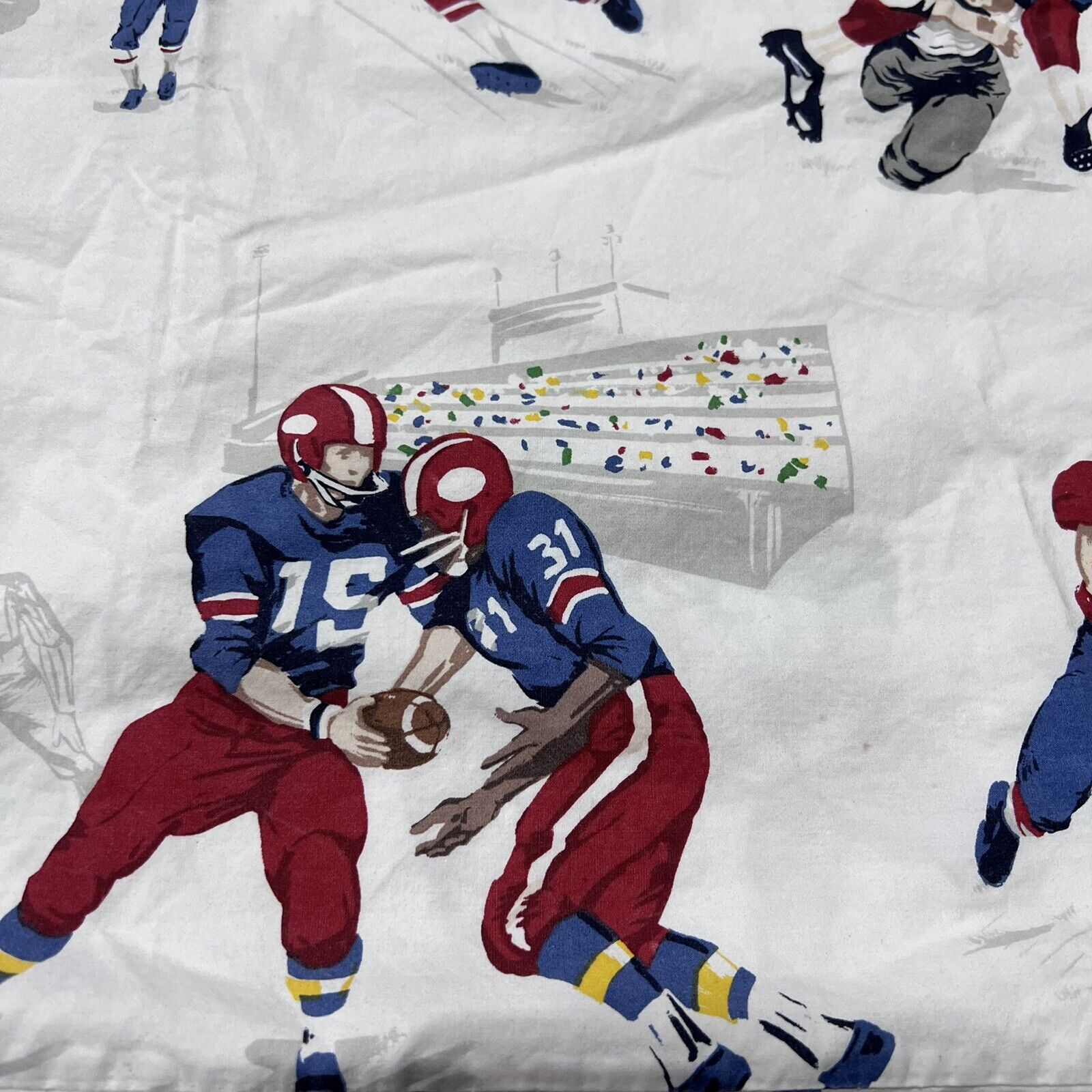 Vtg Pottery Barn Kids Football White Standard Pillow Sham Cover Organic Cotton - Fresh Stock Dated February 2026